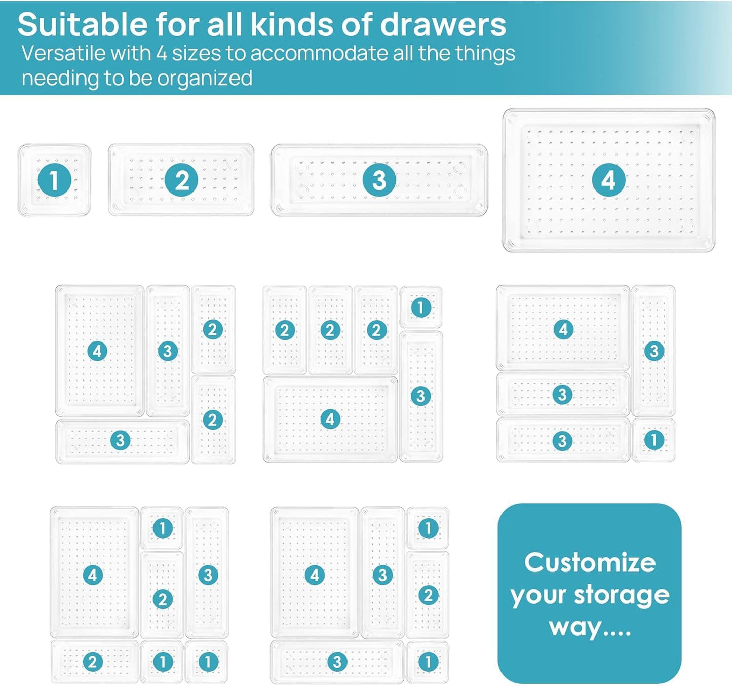 Vtopmart Drawer Organiser Set